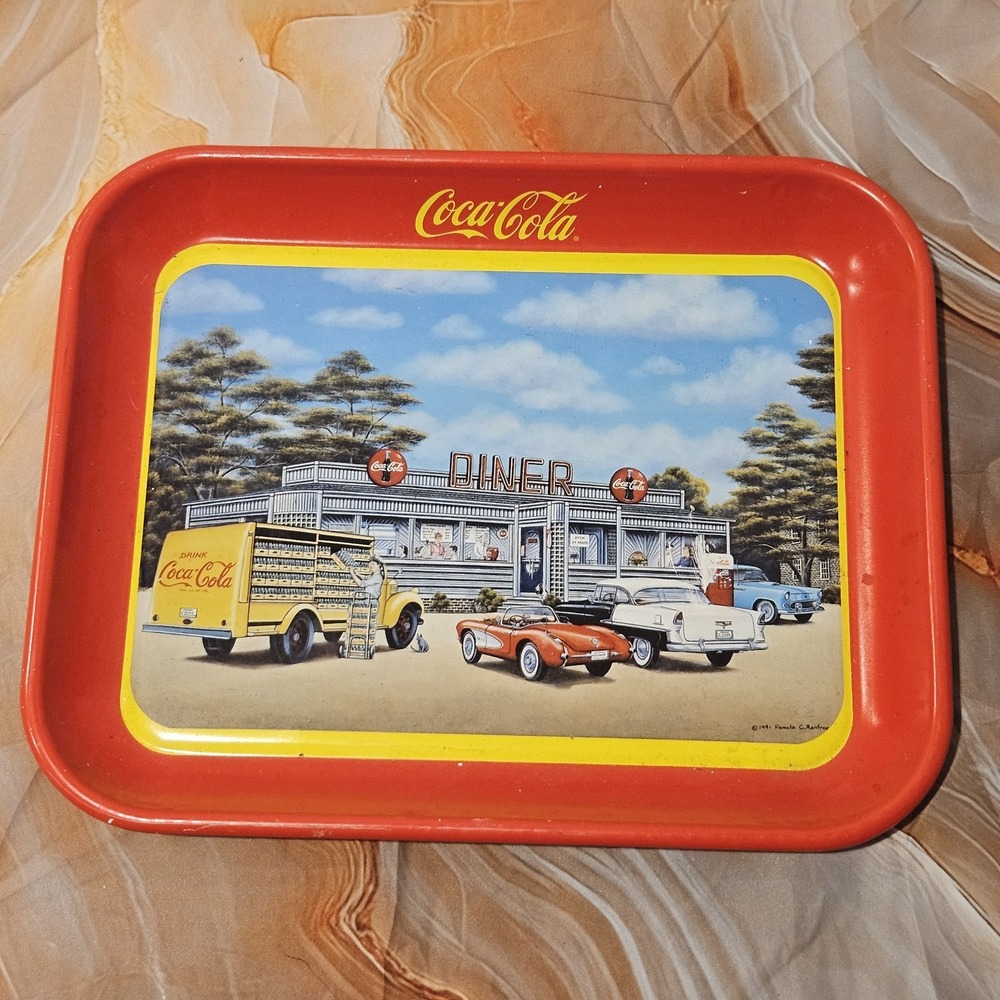 Vintage 1994 Coca-Cola Sign of Good Taste Diner Advertising Metal Tray
